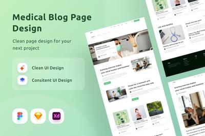 醫學醫療博客網站頁面設計模板